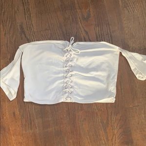 Emma & Sam white crop top